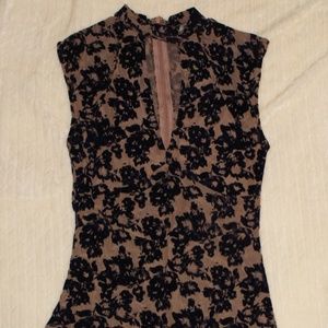 Navy Blue Floral bodysuit